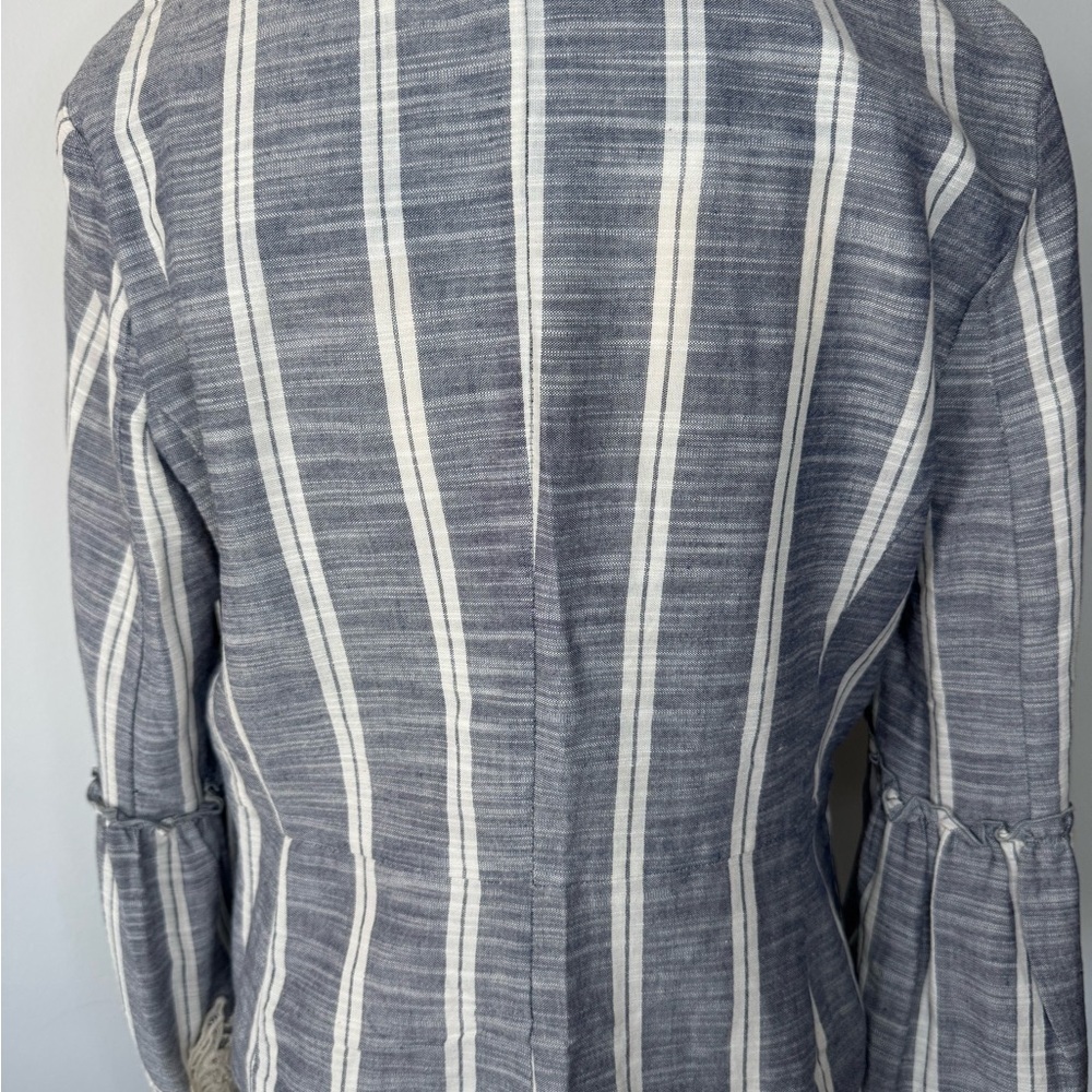ZARA Basic Striped Bell Sleeve Jacket – Size M - Picture 13 of 16
